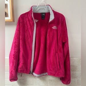 LIKE NEW North Face pink women’s Osito jacket in hot pink!